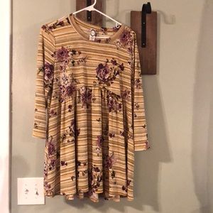 LARGE HONEYME TOP-olive and purple